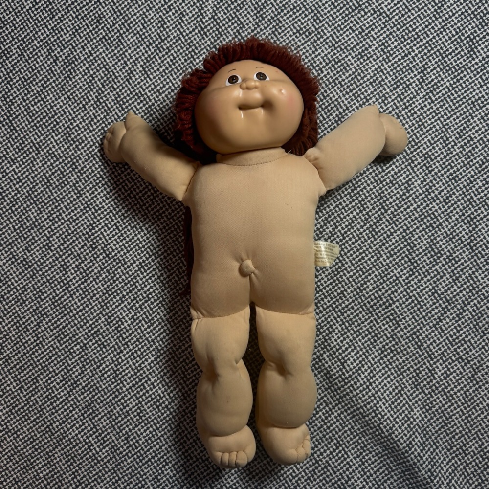 Vintage 1982 Cabbage Patch Kids Doll Coleco Brown Yarn Hair Xavier Roberts Sig
